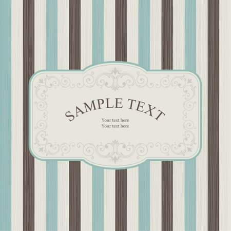 Vintage frame on retro striped backgroundのイラスト素材