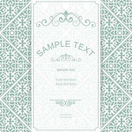 vintage frame on victorian seamless backgroundのイラスト素材