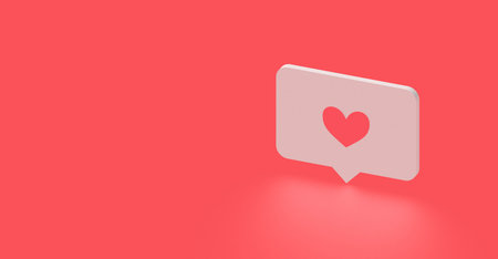 Heart shape design for love symbols. Hearts icon, 3d rendering design.