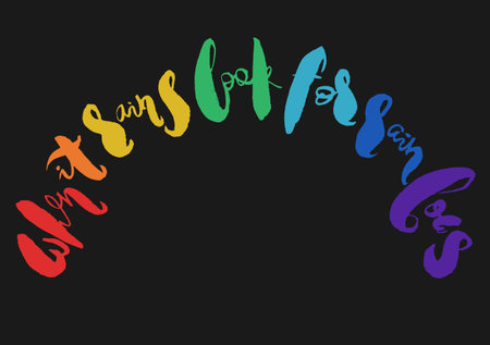 Poster with handwritten motivational inspirational phrase When It Rains Look For Rainbows. Hand...