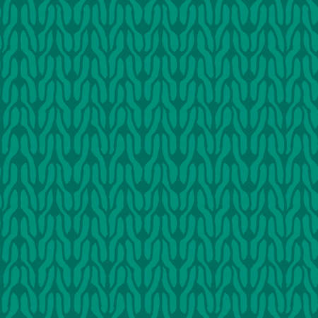 Decorative knit seamless pattern. Hand drawn endless green knitting ornament. Trendy messy knitwork texture. Vector design for cloth, backdrops, apparel, wrapping, wallpaperのイラスト素材