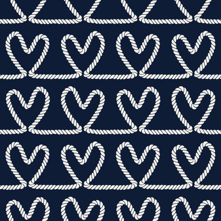 Seamless nautical romantic rope patternのイラスト素材
