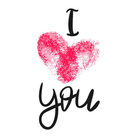 Romantic poster with hand lettering and heart.のイラスト素材