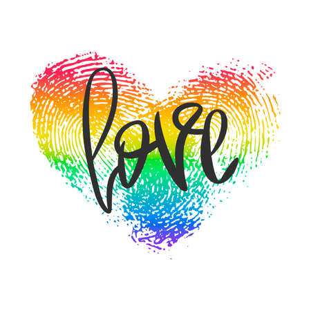 Conceptual poster with lettering and heartのイラスト素材