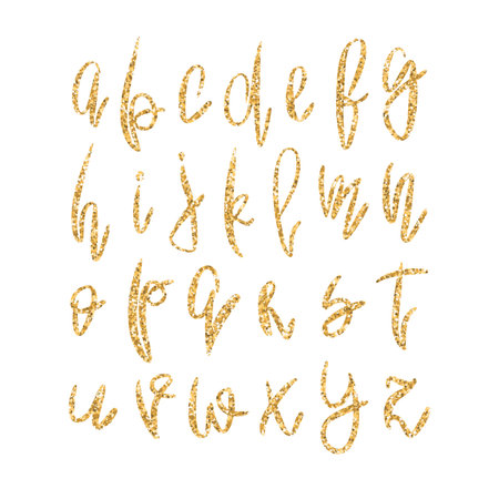 Vector golden lowercase alphabetのイラスト素材