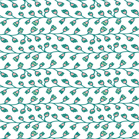 Decorative Hand drawn floral seamless pattern