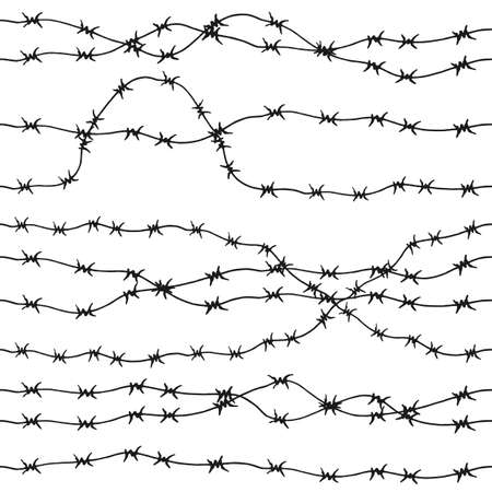 Barbed wire Hand drawn seamless pattern.のイラスト素材