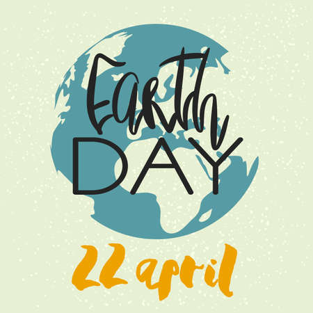 Earth Day Concept - Decorative card with letteringのイラスト素材