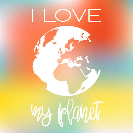 Earth Day Concept - Decorative card with letteringのイラスト素材