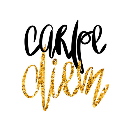 Carpe Diem - Decorative poster with handdrawn lettering.