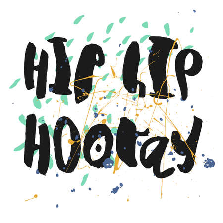 Hip Hip Hooray - handdrawn lettering.のイラスト素材