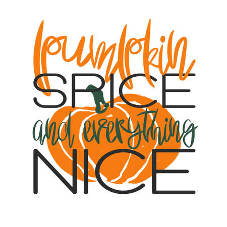 Hand drawn autumn poster Vector illustration.のイラスト素材