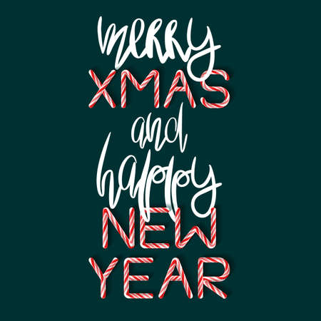 Merry Xmas and Happy New Year - creative posterのイラスト素材