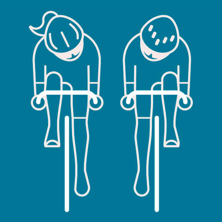 Modern Illustration of cyclist from front view.のイラスト素材