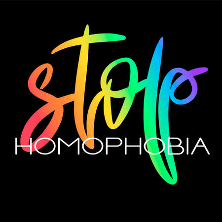 Conceptual poster with rainbow letteringのイラスト素材