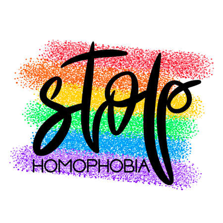 Conceptual poster with rainbow letteringのイラスト素材