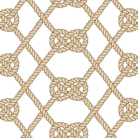 Seamless nautical rope pattern. Carrick Bend knotのイラスト素材