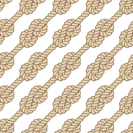 Seamless marine rope pattern, vector figure 8 knotのイラスト素材