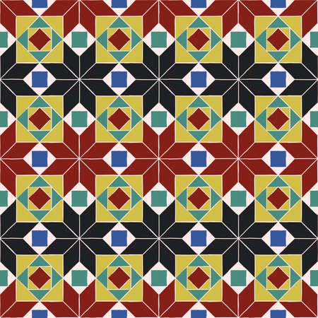 Endless pattern with geometric motif, vector decorのイラスト素材