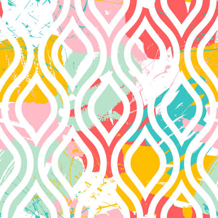 Abstract seamless pattern with hand drawn shapesのイラスト素材