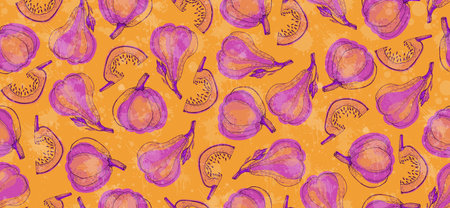 Pumpkin seamless pattern. Pumpkin background for Harvest festival or Thanksgiving day.