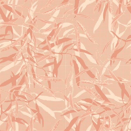 Flowering canola, canola seed pod, canola beans overlay seamless patternの写真素材