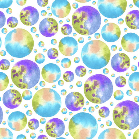 Round watercolor stains seamless patternの写真素材