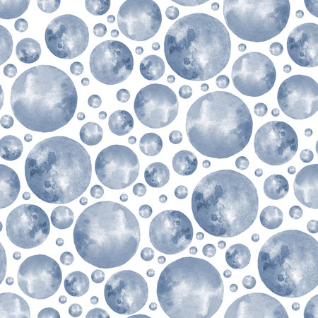 Round watercolor stains seamless patternの写真素材