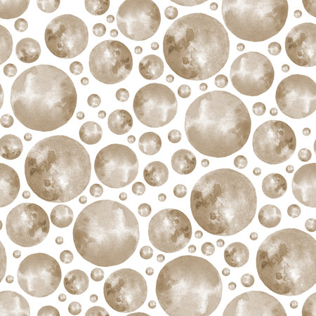 Round watercolor stains seamless patternの写真素材