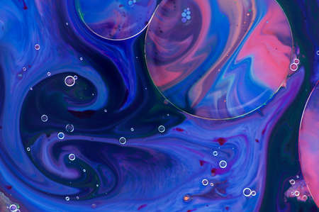 Abstract patterns made by paint and oil. Psychedelic art backgroundの写真素材