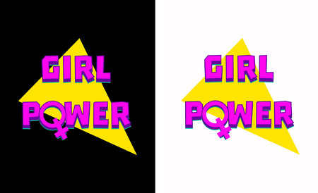 Typography slogan vector for t shirt printing, graphic tee and printed tee. Girl Power 90sのイラスト素材