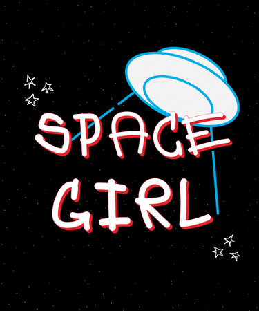 Typography slogan with ufo vector for t shirt embroidery or printing, Graphic tee and Printed teeのイラスト素材