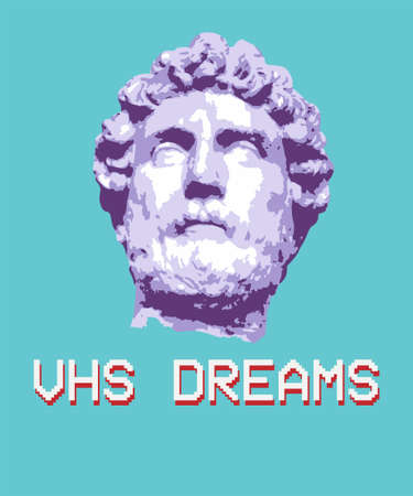 Vaporwave aesthetic t shirt illustration. Typography slogan vector graphic for t shirt printing and clothing. Aesthetic text wallpaperのイラスト素材