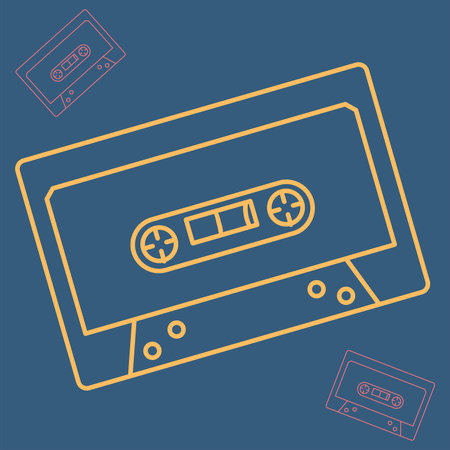 Retro style vector image, 90s style icon in bright colors.のイラスト素材