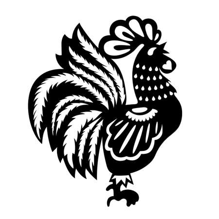 Vector illustration of a rooster.のイラスト素材
