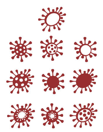 Vector illustration of silhouette coronavirus. Model of the virus. COVID-19 virusのイラスト素材