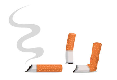 Vector illustration of cigarette butts.のイラスト素材