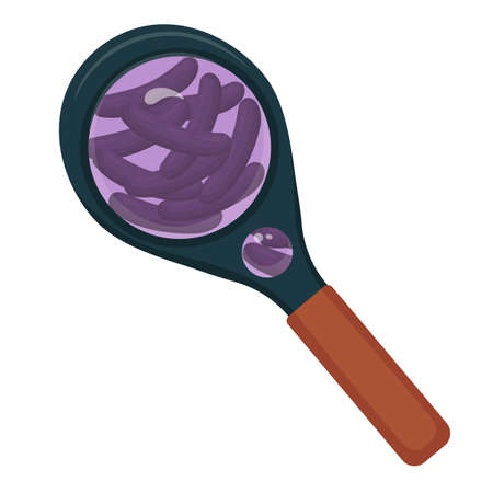 Vector illustration of Mycobacterium tuberculosis. Magnifying glass and tuberculosisのイラスト素材