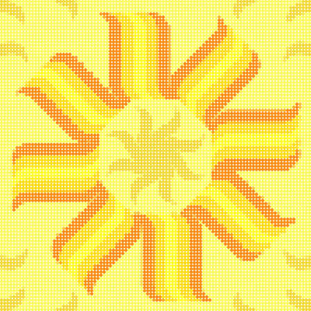 Mosaic of the abstract sunのイラスト素材