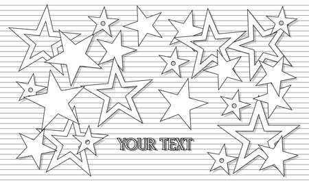 Coloring of greeting card with stars and textのイラスト素材