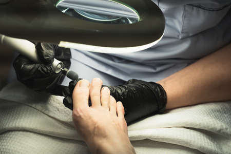 medical female hardware pedicure close-upの写真素材