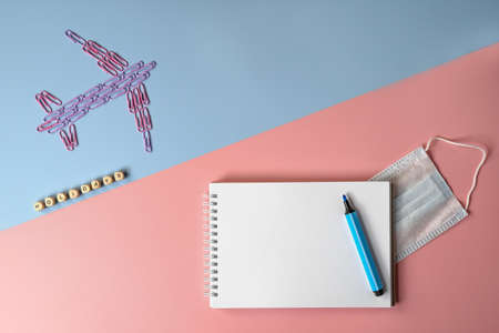 travel flat lay with a copy space on a bright background. High quality photoの写真素材