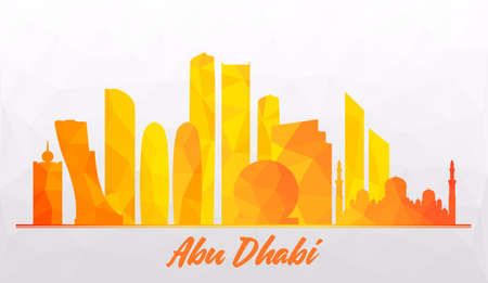 Abu Dhabi City Skyline Background. Abstract cityscape. Vector illustration.のイラスト素材