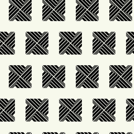 Vector monochrome geometric pattern in simple graphic design. Fashion trendy geometry. Vector illustration.のイラスト素材