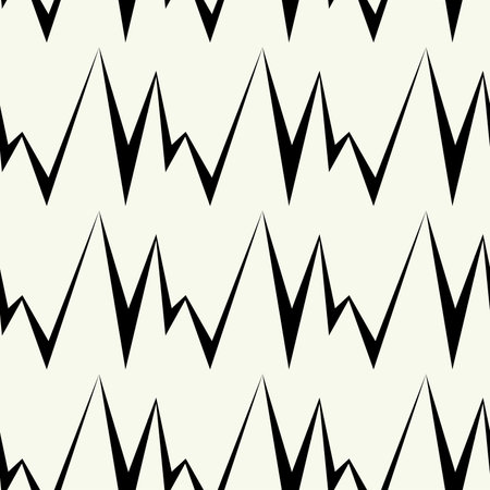 Seamless pattern with black elements on white background. Monochrome geometric print.のイラスト素材