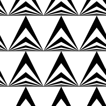 Abstract geometric pattern with triangle on white background. A seamless vector background. Graphic modern pattern. White and black pattern.のイラスト素材