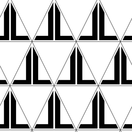 Abstract geometric pattern with triangle, lines and stripes on white background. A seamless vector...