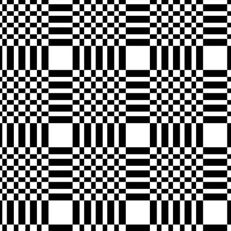 Abstract geometric pattern with crosses, stripes, lines. Seamless vector background. White and black...