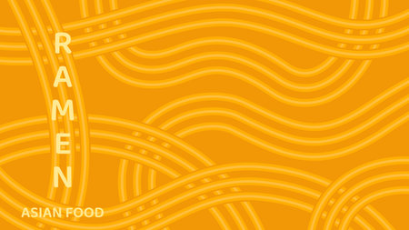 Asian instant noodle texture poster template. Ramen soup, pasta and spaghetti. Japanese, Chinese wavy background. Backdrop abstract food illustration for banner, menu, card, ad, webのイラスト素材