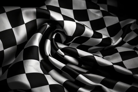 black and white checkered fabric as a background, closeupの素材